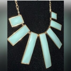 💎 Vintage Blue Stone Bar Collar Necklace